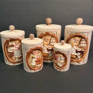 Sears Roebuck Ceramic Canister Set of 5 Pioneer Women’s Japan